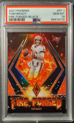 2021 Panini Phoenix Tom Brady Fire Forged Black 10/10 PSA 10 - Image 1