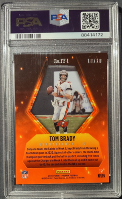 2021 Panini Phoenix Tom Brady Fire Forged Black 10/10 PSA 10 - Image 2