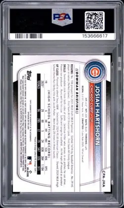 2025 Bowman Draft Josiah Hartshorn 1st Chrome Auto Aqua Lava /199 PSA 10 - Image 2