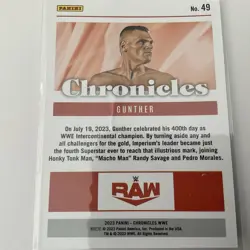 2023 Panini Chronicles WWE - Gold 49 Gunther 7/10!! - Image 2