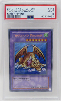 Yu-Gi-Oh! TCG Thousand Dragon #143 MRD Reprint PSA Mint 9 - Image 1