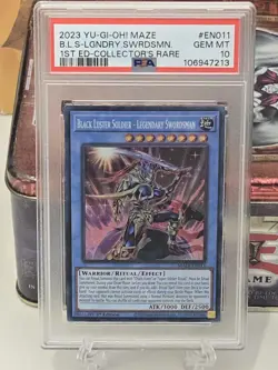 Yugioh! Black Luster Soldier 1st Edition Collector's Rare PSA 10 - Image 1
