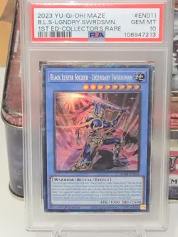 Yugioh! Black Luster Soldier 1st Edition Collector's Rare PSA 10 - Image 2