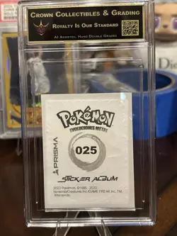 2022 POKEMON Prizma Sticker 025 Pikachu Gold Star Holo Peru Graded Crown 9 Mint - Image 2