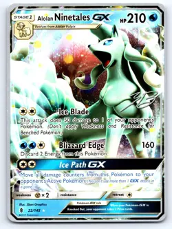 Alolan Ninetales GX 22/145 Ultra Rare World Championship Decks Pokemon Near Mint - Image 1