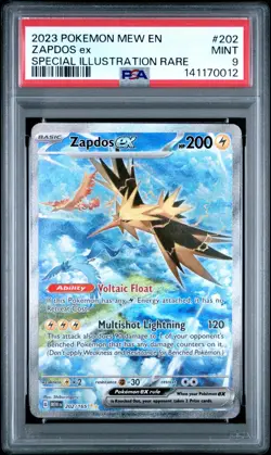 2023 POKEMON MEW EN 151 ZAPDOS EX SPECIAL ILLUSTRATION RARE #202 PSA 9 MINT - Image 1