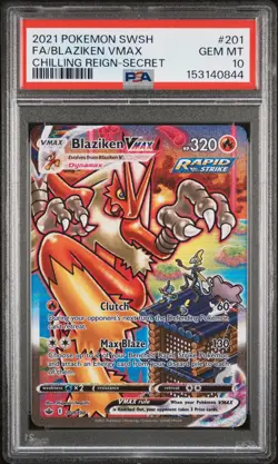 Blaziken Vmax 201/198 Secret Chilling Reign Pokemon PSA 10 - Image 1