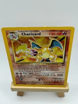 2000 Pokemon TCG Base Set 2 Charizard 4/130 Holo Rare Vintage Card - Image 2