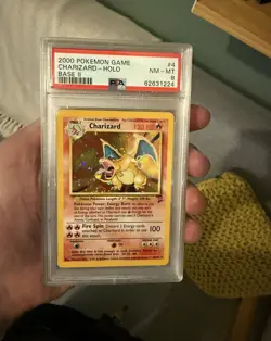 Charizard 4/130 Base Set 2 Rare Holo Pokemon Card 1999-2000 PSA 8 - Image 1