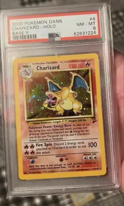 Charizard 4/130 Base Set 2 Rare Holo Pokemon Card 1999-2000 PSA 8 - Image 2