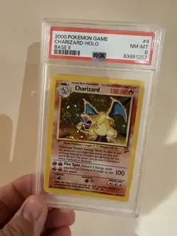 Charizard 4/130 Base Set 2 Rare Holo Pokemon Card 1999-2000 PSA 8 - Image 1