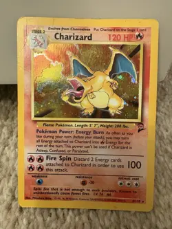 Charizard 4/130 Base Set 2 Holo Rare Pokemon TCG Card English 2000 - Image 2