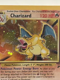 Charizard 4/130 Holo Rare Base Set 2 Pokemon Card MP-HP Look At Photos - Image 2