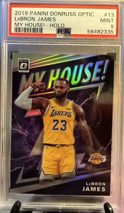 LeBron James 2019 Panini Donruss Optic My House Holo Prizm #13 Lakers - PSA 9 - Image 1