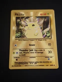 PIKACHU 58/102 | Celebrations Gold Metal Promo Pokemon Card - Image 1