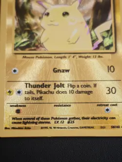 PIKACHU 58/102 | Celebrations Gold Metal Promo Pokemon Card - Image 2