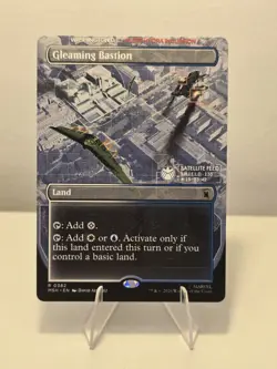 Gleaming Bastion (Borderless) MTG [Marvel Super Heroes] Near Mint - Image 1