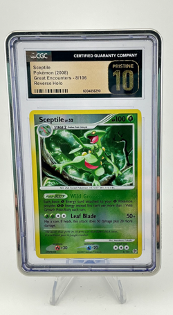 2008 POKEMON GREAT ENCOUNTERS REVERSE HOLO 8/106 SCEPTILE CGC 10 PRISTINE GUARD! - Image 1