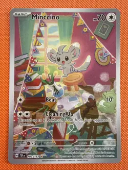 Pokemon TCG Minccino 182/162 Temporal Forces Illustration Rare Mint Condition - Image 1