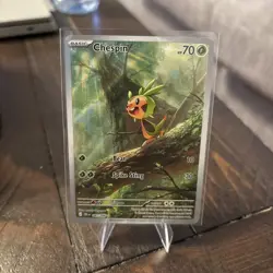 Pokemon TCG Chespin 87/86 Illustration Rare ME04: Chaos Rising M/NM Full Art - Image 1