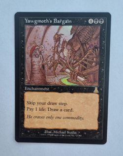 MTG Yawgmoth's Bargain, Urza's Destiny, Rare, Enchantment, Vintage, NM, Unplayed - Image 1