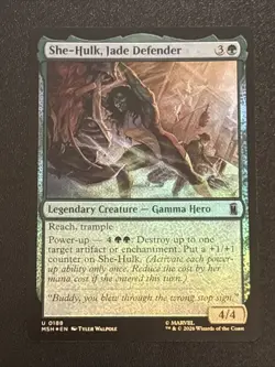 MTG Marvel Super Heroes She-Hulk, Jade Defender Foil 0188 - Image 1