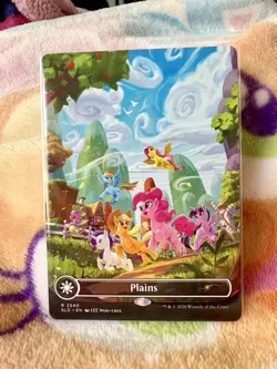 Magic the Gathering My Little Pony x Secret Lair Plains Card Featuring Mane 6 - Image 1