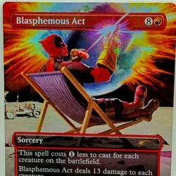 MTG Blasphemous Act 1756 Deadpool Marvel Secret Lair Foil Rare Red Sorcery 2025 - Image 1