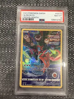 2023 Pokemon Crown Zenith Deoxys Full Art PSA 8 GG12/GG70 - Image 1