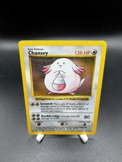 Shadowless 💜Chansey 3/102 Base Set Holo Rare 120 HP English 1999 - Image 1
