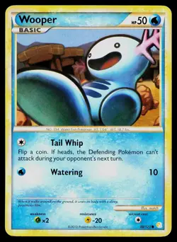 Pokemon Card HeartGold & SoulSilver Wooper 88/123 Common - Image 1