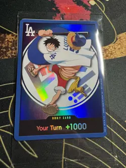 2026 One Piece x Los Angeles Dodgers Monkey D Luffy card promo 7/2/26 SEALED - Image 1