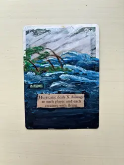 Magic The Gathering: Custom Hand Painted Card Alter, MTG Sorcery Card: HURRICANE - Image 1