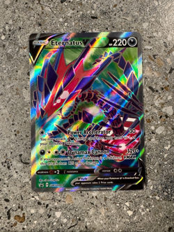 Pokemon TCG Cards Eternatus V SWSH044 Black Star Promo Full Art Holo - Image 1