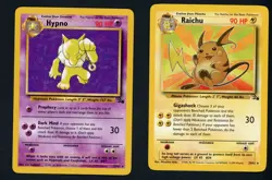 Hypno Raichu Fossil Rare Pokemon Card Lot (2) NM - Image 1