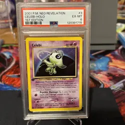 Pokemon Cards: Neo Revelation 1st Edition Rare Holo: Celebi 3/64 PSA 6 🔥 - Image 1