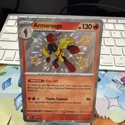 Armarouge 115/091 - Shiny Holo Rare - Paldean Fates Pokemon Card MINT - Image 1