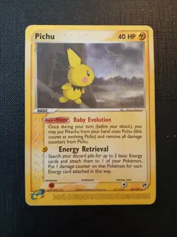 Ex Sandstorm Pichu Old Pokemon Card 2003 20/100 - Image 1