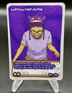 Pokedoodles Suspicious Card Vendor 94/90 - Secret Rare Card - Parody Fan Art - Image 1