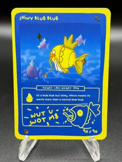 Pokedoodles Shiny Blub Blub 90/90 - Rare Card - Parody Magikarp Fan Art - Image 2