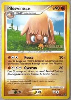 Piloswine 46/100 Stormfront PRERELEASE Pokemon Card Non-Holo Excellent Condition - Image 1