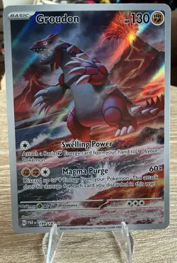 Pokemon TCG Sv04: Paradox Rift Groudon Holo Illustration Card 199/182 - Image 1