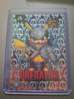 Pokemon Pikachu Cosplay Horror Holo Card E2 Silver Predator - Image 1
