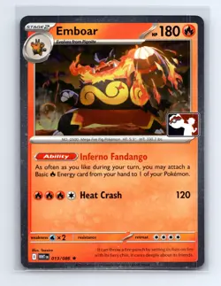 Emboar 013/086 Rare Prize Pack Series Cards Pokemon Near Mint - Image 1
