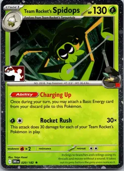 Team Rocket's Spidops - Holo Rare Prize Pack Series Cards 020/182 NM - Image 1