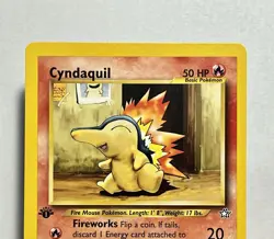 Cyndaquil 57/111 (LP) 1st Edition Common Neo Genesis 1998 Pokemon Card TCG - Image 3
