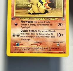 Cyndaquil 57/111 (LP) 1st Edition Common Neo Genesis 1998 Pokemon Card TCG - Image 4
