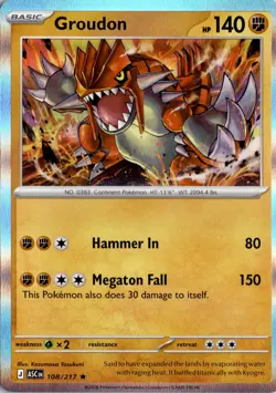 Groudon 108/217 ME: Ascended Heroes Pokemon Card TCG - Image 1