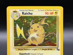 Raichu Holo 14/62 Fossil Set Pokemon Card 1999 WOTC Vintage Holo Rare - Image 2