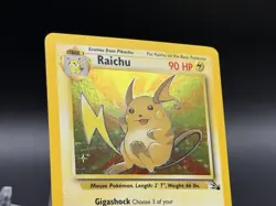 Raichu Holo 14/62 Fossil Set Pokemon Card 1999 WOTC Vintage Holo Rare - Image 3